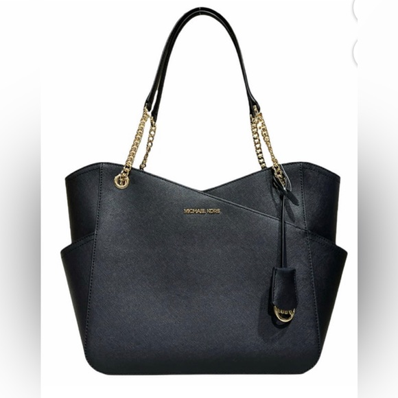 MICHAEL KORS 🆕 Saffiano Leather Large
Jet Set Shoulder Tote Bag with Chain - Picture 2 of 3